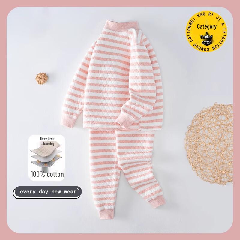 LANGSHA Комплект женского термобелья из 3-слойного хлопка с полувысоким воротником