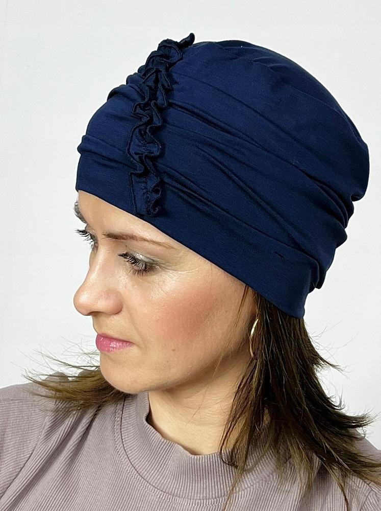 Kalina Bamboo Turban Navy Blue Double Hat For Every Woman