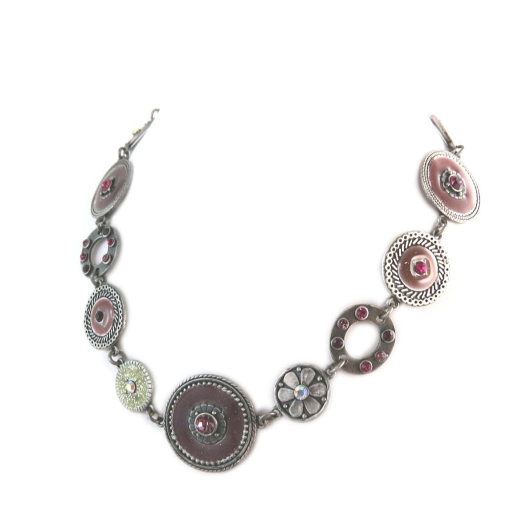Les Trésors De Lily [E2548] — Дизайнерское колье «Byzance», розово-фиолетовое.
