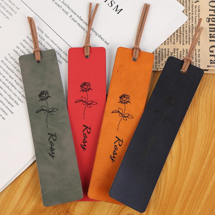 QIUHAN Retro Crazy Horse Pattern Tassel Leather Bookmarks Reading Travel Students Bookmark Office Welcome Gifts Office Workers