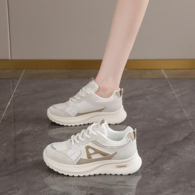 CRLAYDK 2024 осень новые модные массивные кроссовки для женщин кожаные туфли на платформе со шнуровкой для тренировок спортивные повседневные прогулки теннис