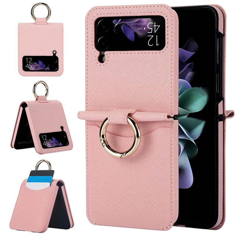 Для Samsung Z Flip 3 Роскошный складной чехол с крестообразным узором для Samsung Z Flip 4 Z Flip 5 Вставьте карту Противоударная задняя крышка