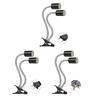 Reptile Heat Lamp Holder Dual-Head with 2/4/6H Cycle Timer Gooseneck Adjustable Turtles Lizards Snakes UVA/B Basking Light Bulb Metal Clip Rack