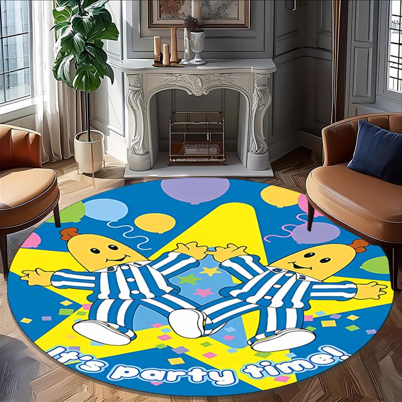 1pc Banana Print Round Carpet Chair Round Carpet Suitable for Bedroom Living Room Home Decorative Carpet