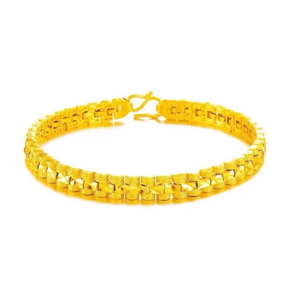 Delicate Love Heart Golden Bracelet Alloy Flower Hollow Bracelet Ornaments Hand Chain Chinese Style Bangles Ladies