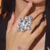 Высококачественное великолепное сверкающее кристальное разомкнутое кольцо, модные роскошные женские кольца