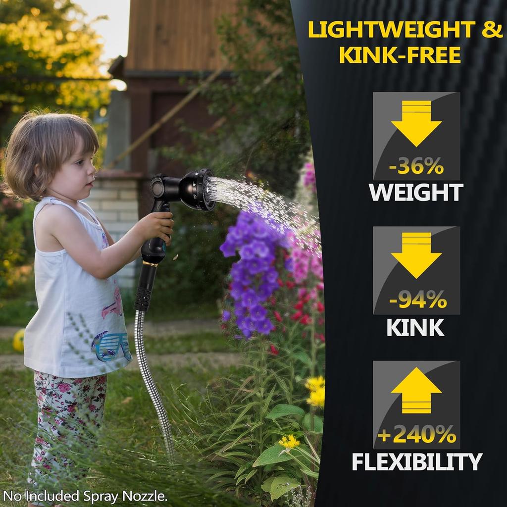 Садовый шланг из нержавеющей стали Гибкий шланг Трубка для полива под высоким давлением Для мойки автомобилей Аксессуары для полива Садовые принадлежности