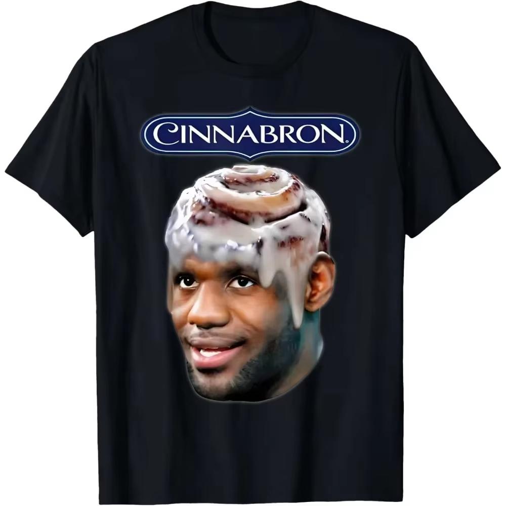 Забавная футболка Cinnabron с графическим изображением Леброна, модная женская футболка, высококачественная футболка оверсайз с коротким рукавом, мужская футболка, топы в стиле стритвеар.