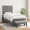 3136630 vidaXL Bed with Box Spring and Mattress Dark Grey 80x200 Cm Fabric