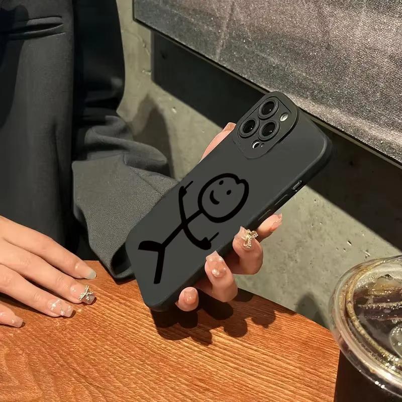 Милый Мультяшный Человечек-Спичка Матовый Чехол для Телефона для Xiaomi Redmi Note 14 13 12 11 Pro Plus 4G 5G 12S 11S 10S 10 9 9S 8 10C 10A
