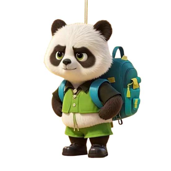 Панда Рождественское украшение 2D Акриловая Мультяшная Панда Рождественская Елка Подвесное Украшение Милые Аксессуары для Интерьера Автомобиля для Зеркала Заднего Вида Автомобиля Украшение для Елки