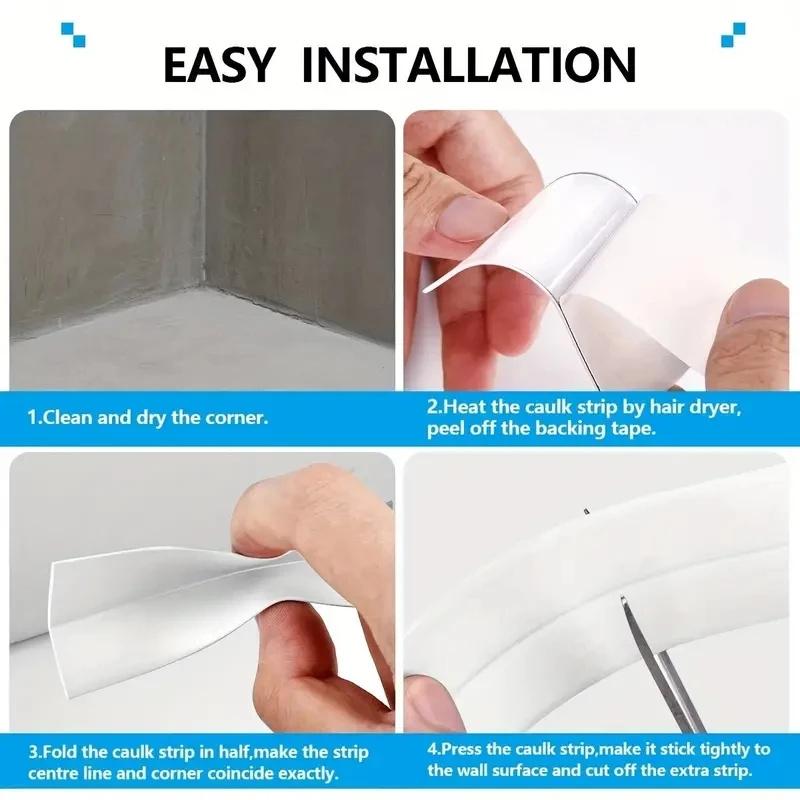 Waterproof Sealing Adhesive Caulting Tape For Kitchen Bathtub Toilet Floor