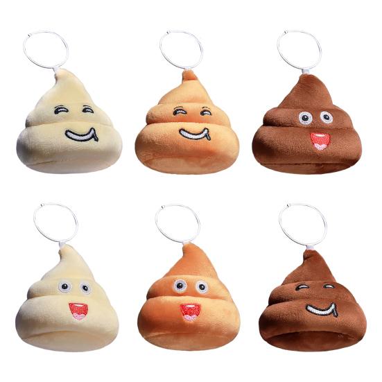 Брелок в виде какашки, милый смайлик, игрушка в виде какашки, мультяшный забавный рюкзак, подвесное украшение, мягкая сумка, брелок, подарок для друзей, семьи