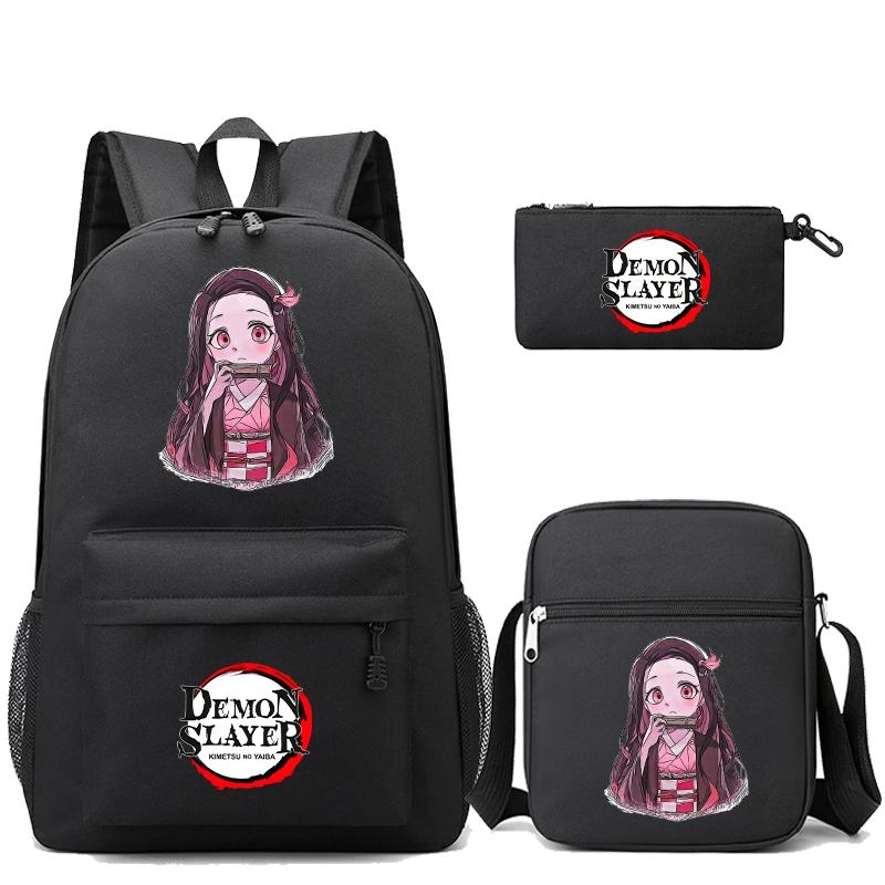 3 шт./компл. рюкзак «Убийца Демонов» в стиле аниме с сумкой на плечо, пенал для мальчиков и девочек, школьная сумка для книг, мужская и женская дорожная сумка