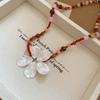 Ocean Style Shell Flower Necklace Beaded Ocean Style Neck Chain Stone Pendant Necklace  Girls