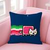Наволочка для подушки Nyan Cat, для дома и автомобиля, многоцелевая, двусторонняя, мягкая и прочная, для повседневного использования