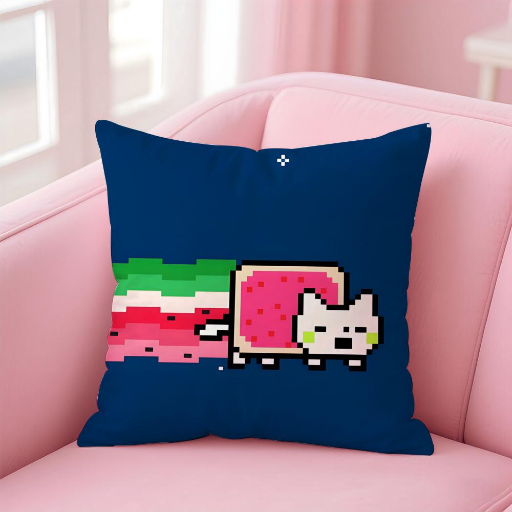 Наволочка для подушки Nyan Cat, для дома и автомобиля, многоцелевая, двусторонняя, мягкая и прочная, для повседневного использования