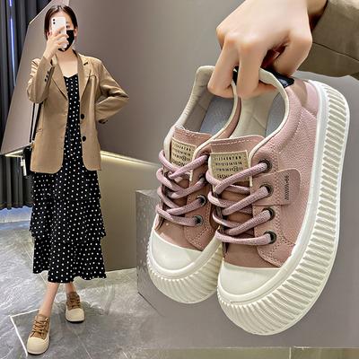 Весна-лето Белые женские дышащие низкие кроссовки на платформе Повседневная обувь с толстой подошвой