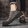 Мужская обувь 2025 новая осенняя мужская обувь воловья кожа ретро повседневная кожаная обувь мужские низкие ботинки Мартина внутренняя высота увеличение