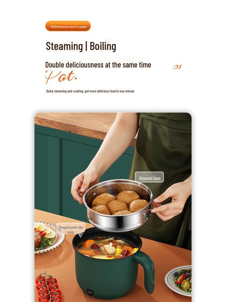 Многофункциональная электрическая плита с антипригарным покрытием: Лапшерезка, сковорода и хот-пот для общежитий