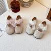 Girls Flat Shoes Mesh Lace Bows Sweet Butterfly Kids Leather Shoes Round Toes 2025 New Girls Princess Shoes Non-slip Pearl Sweet