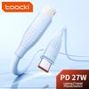 Кабель Toocki PD27W USB-C на Lightning, Быстрая зарядка для iPhone 8-14 iPad, Плетеный Data-кабель