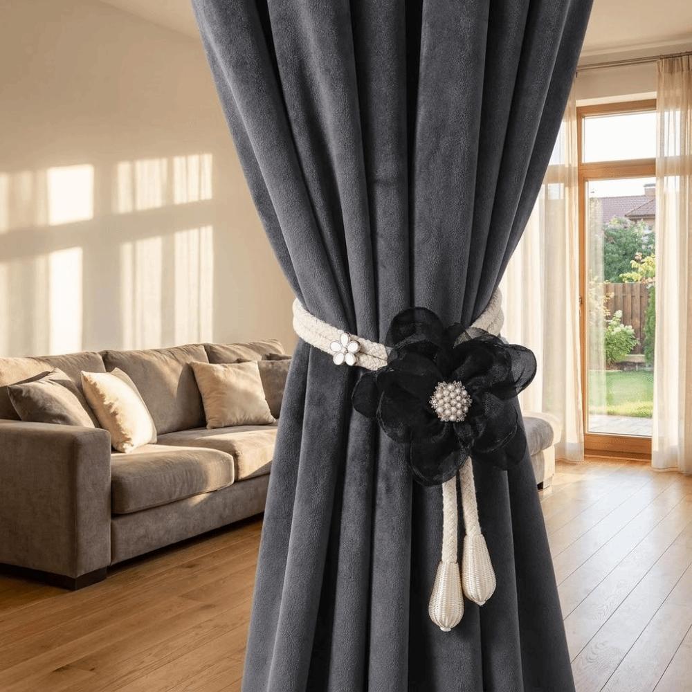 Romantic Flower Window Tiebacks Exquisite Curtain Straps Clips Curtain Tape Wedding