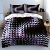 3Pcs Pink and Blue Glitch Bedding Set, Neon Dotted Abstract Print Duvet Cover + 2 Pillowcases, Y2K Aesthetic Decor