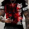Wolf Print! Men's Polo Shirt, Casual Short Sleeve Top