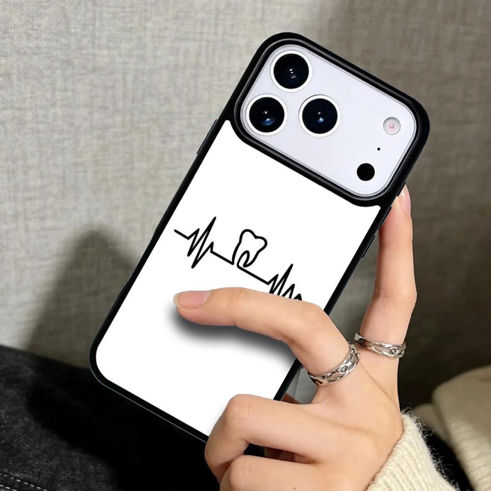 Чехол Case для iPhone 17 Air 16 Pro Max 15 Plus 11 13 Mini 14 12 Задняя крышка телефона Я люблю своего стоматолога