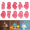 Silicone Molds Bowknot Number Molds Handmade Baking Molds Epoxy Resin Mold Birthday Candle Castings Molds Craft Supplies