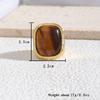 New 2024 Geometric Square Stone Vintage Ring Chunky Gold Color Trend Personality Jewelry Accessories for Women Girl