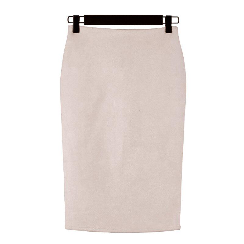 2024 Женская юбка-карандаш в стиле фанк, офисный стиль, натуральная талия, до колена, однотонная юбка-халтер