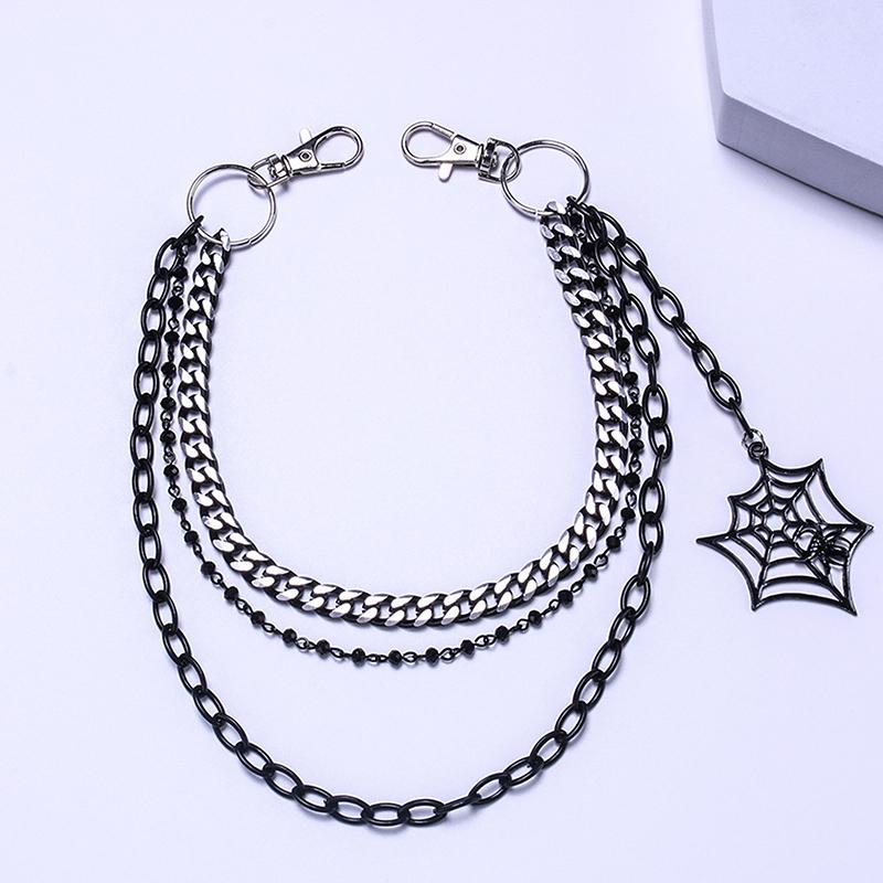 Панк Металлическая Цепь для Брюк Хип-Хоп Цепь на Талию Подвеска Паутина Джинсовая Цепь для Мужчин Женщин Аксессуары Подарки