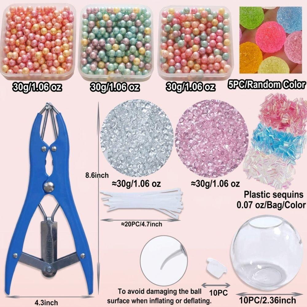 1 Set Clear Refillable DIY Craft Supplies TPR Fidget Ball Toy Stress Relief