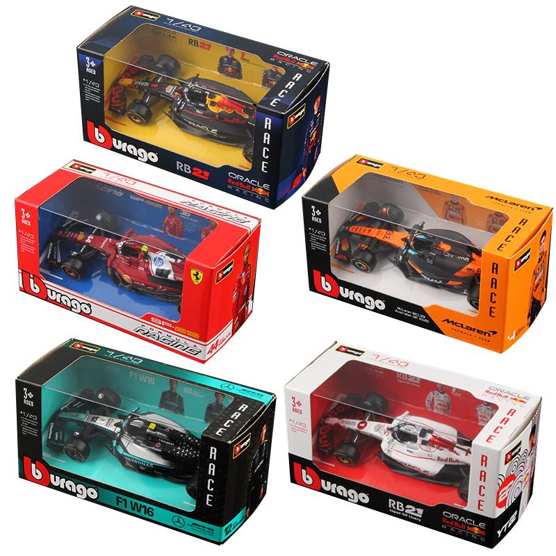 Ббураго 1:43 2025 F1 Модель гоночного автомобиля из сплава Формула Гонки Литая игрушка SF25 RB21 W16 MCL39 Red Bull Mercedes Ferrari McLaren