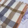 2022 Women's Plaid Scarf: Korean Style, Autumn/Winter, Imitation Cashmere, Tassel Shawl, Thick & Warm.