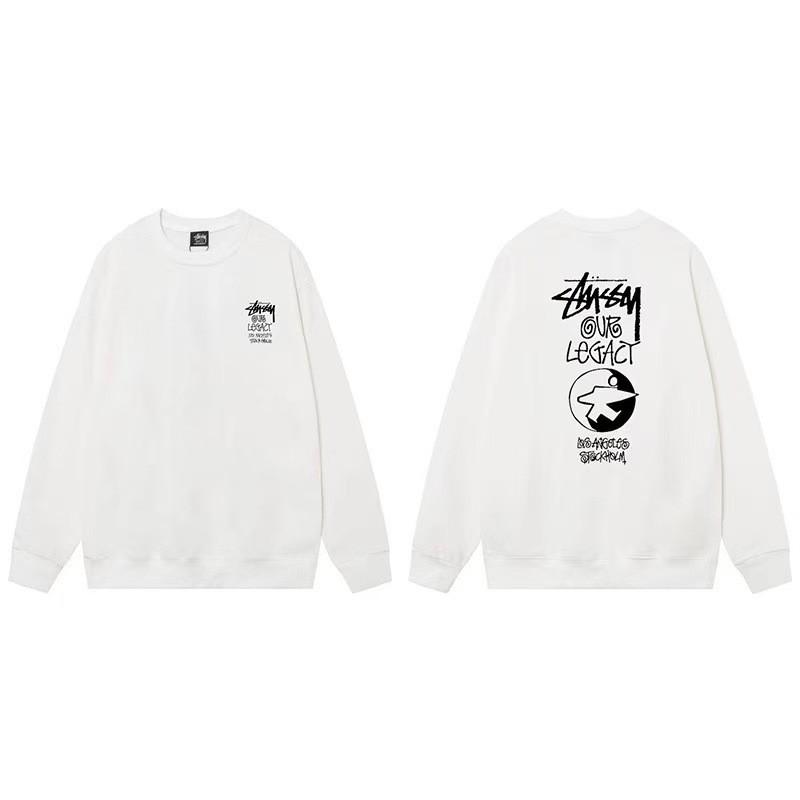 Mens Plain Crewneck Sweatshirt Oversized Fit Casual Long Sleeve Hoodless Top Winter