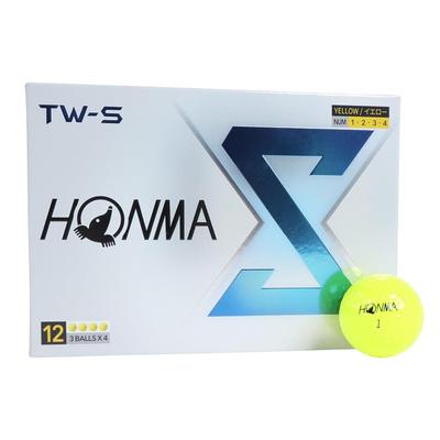 Мяч для гольфа Honma 2024 года, модель 1 дюжина, 12 мячей, белый, желтый, 3 предмета, Tour Spin Distance, мягкий мяч для гольфа TOUR WORLD BT2402 Honma TW-X TW-S HONMA_TW-S_Yellow