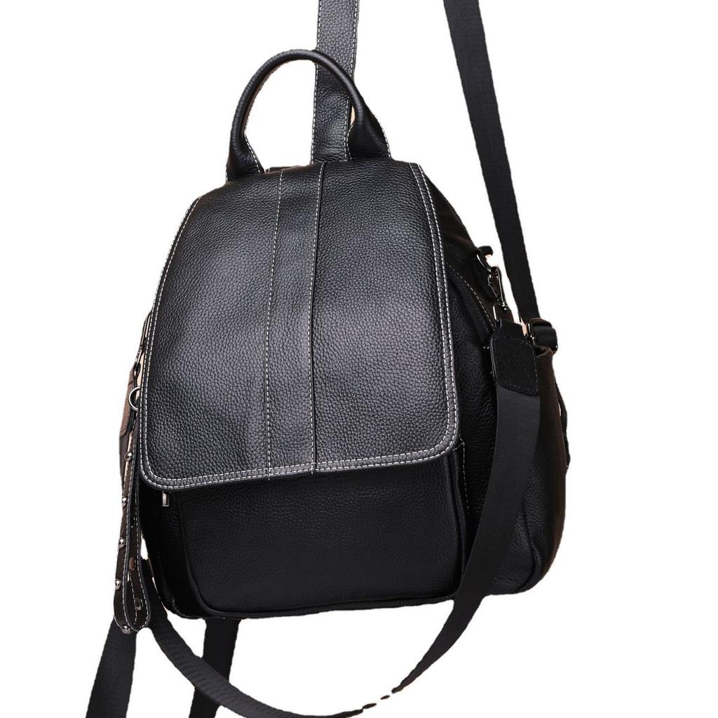 Cowhide Women's Backpack, Simple Travel Schoolbag, Large-capacity Women's Bag, Soft Leather Duffel Bag