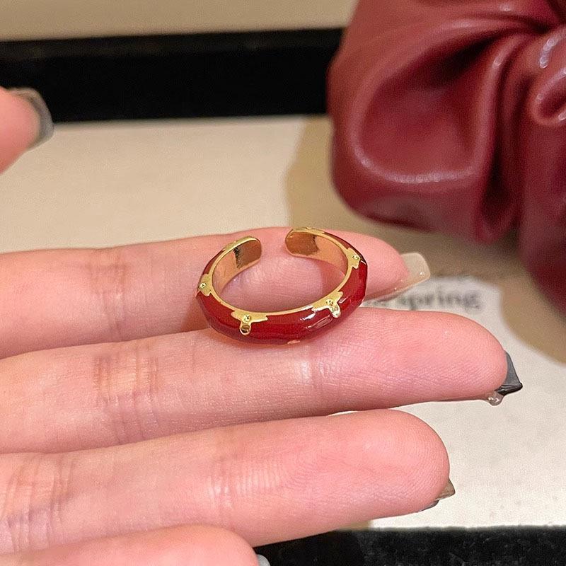 Кольцо Ankola Red Drop Oil Open Ring: Женская коллекция осень/зима: модная, универсальная и изысканная