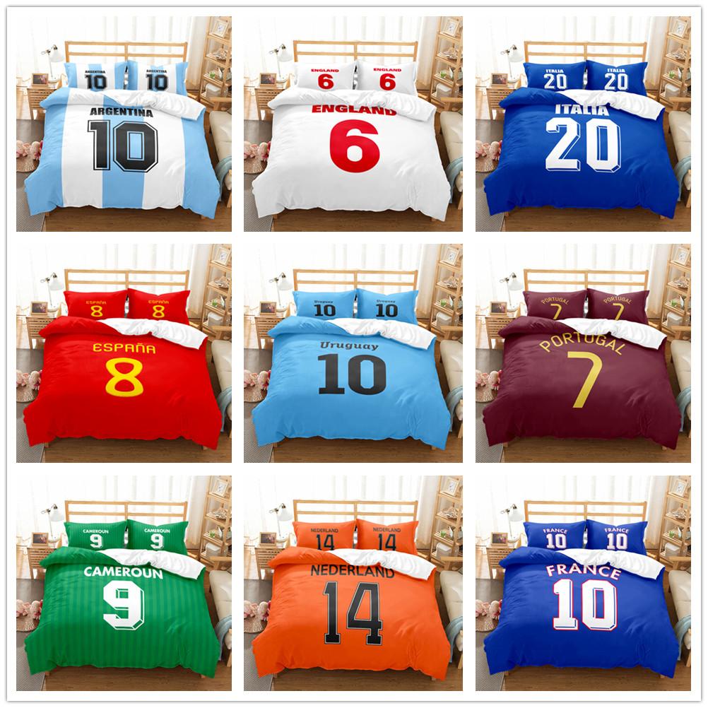 National Soccer Team Core Player Number Duvet Cover Set EU Single Double King US Twin Full Queen Size  Bedclothes