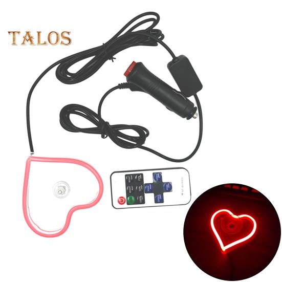 Светодиодный неоновый светильник в форме сердца, режимы стробоскопической вспышки, суперяркий, простая установка, светодиодный дисплей, вывеска, автомобильное освещение, аксессуары