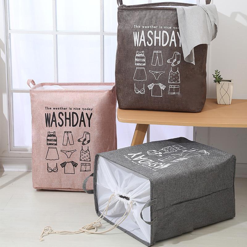 Large-Capacity Cotton Linen Storage Bags - Water-Proof Drawstring Bags for Clothes & Moving