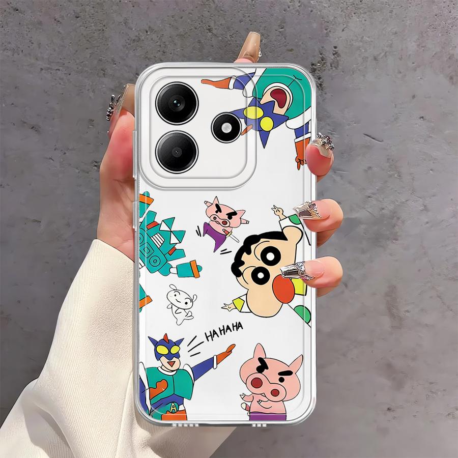 Soft Phone Cover Case for Xiaomi Redmi Note 14 Pro Plus 9 10 12 Note 13 14C 10S A4 13C 12S 11S 11 Cartoon Crayons Shinchan