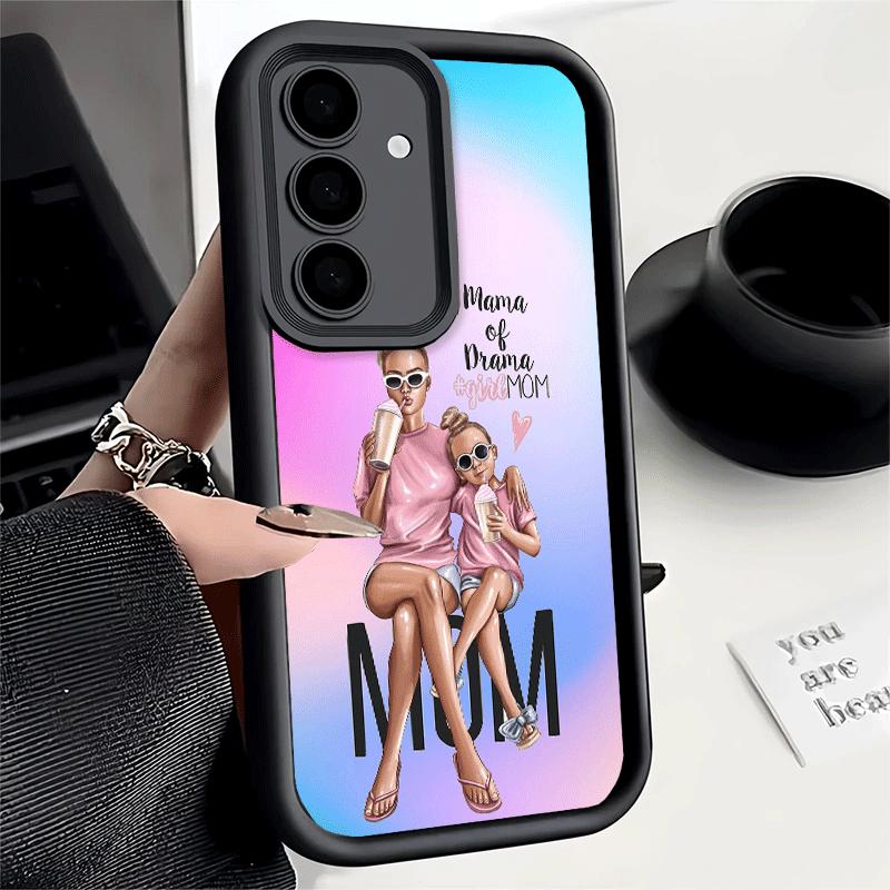 Phone Case for Samsung Galaxy A17 A16 A15 A14 A13 Girl Mom Baby Color Design A56 A36 A26 A55 A35 A25 A54 A34 A24 A53 A33 A23 A07