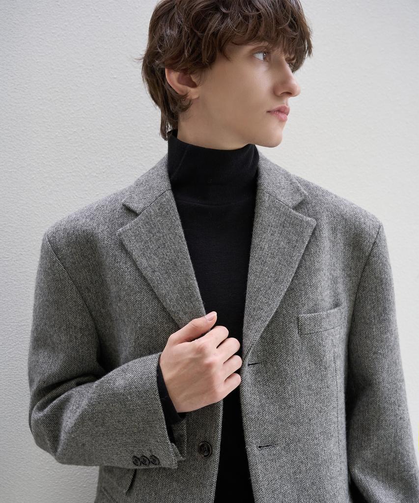 Trip Le Sens [F/W] Two-Flap Pocket 3B Blazer_Herringbone Black