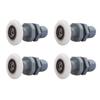 4pcs Shower Door Rollers for Frameless Glass Shower Doors with Reinforced Nylon Wheels and Sturdy Aluminum Alloy Core