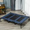 Dog Bed, Foldable, Outdoor Dog Bed, Elevated Stand, 122 cm x 92 cm x 23 cm, Blue + Black