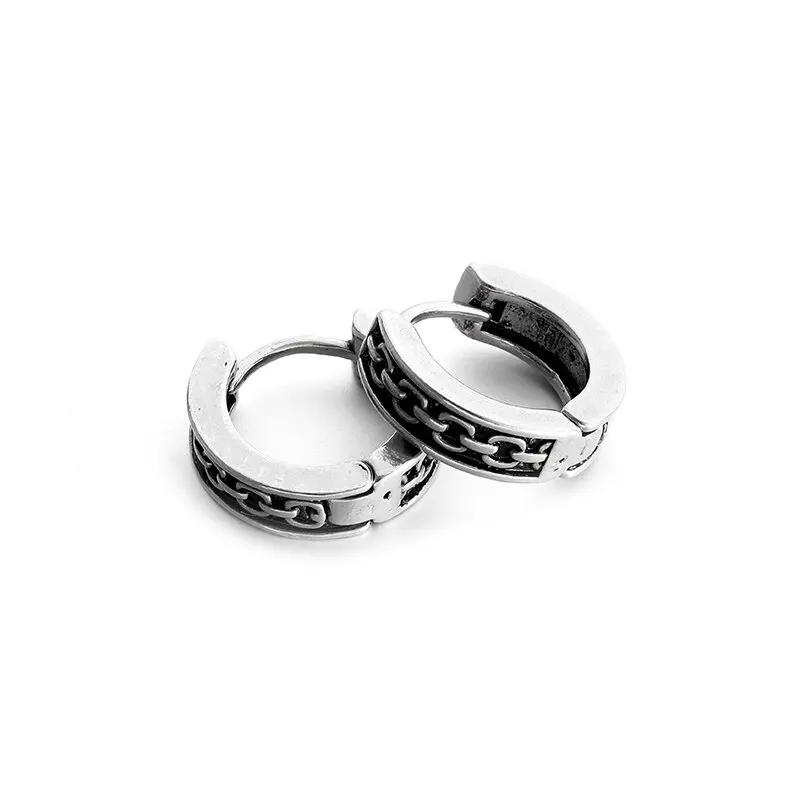 Винтажные Крутые Серьги-Кольца Huggie из Нержавеющей Стали Гипоаллергенные Серьги для Мужчин Женщин Индийская Бохо Бижутерия